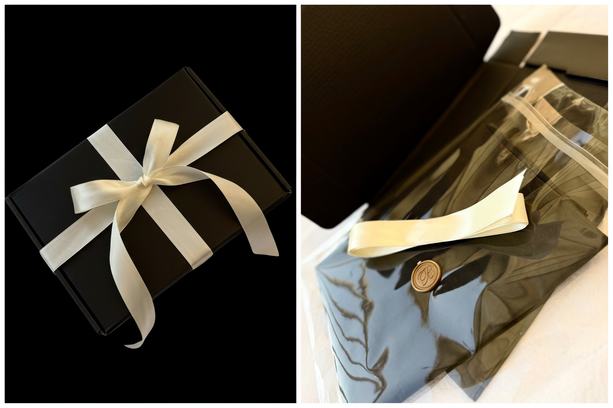 Gift Packaging Collage White Background